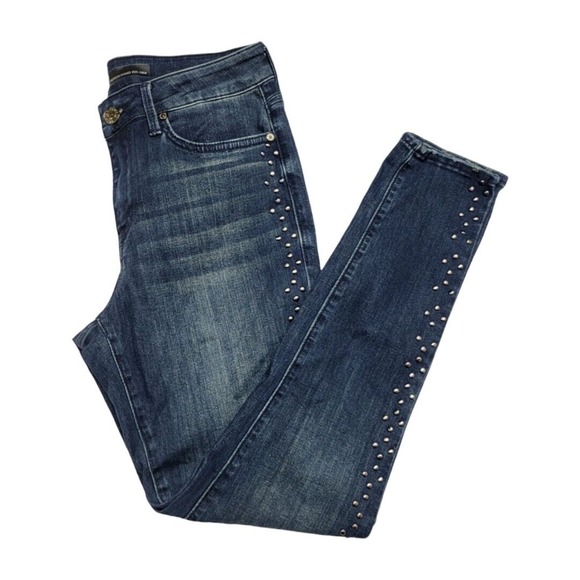 Seven7 Denim - Seven7 Women's Metal Studded Mid-Rise Ankle Skinny Jeans Denim Blue Size 8